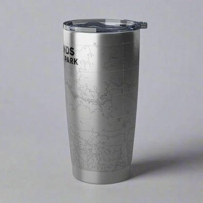 Badlands National Park Topographic Tumbler 20oz USGS Map Print South Dakota - Park Service Apparel
