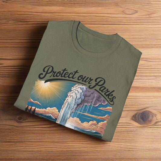 Protect Our Parks Yellowstone National Park Unisex Fit Soft T-Shirt Printify