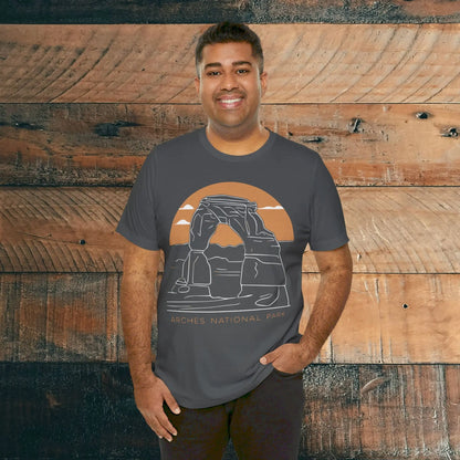 Arches National Park Unisex Fit Soft T-Shirt Delicate Arch Sunset - Park Service Apparel