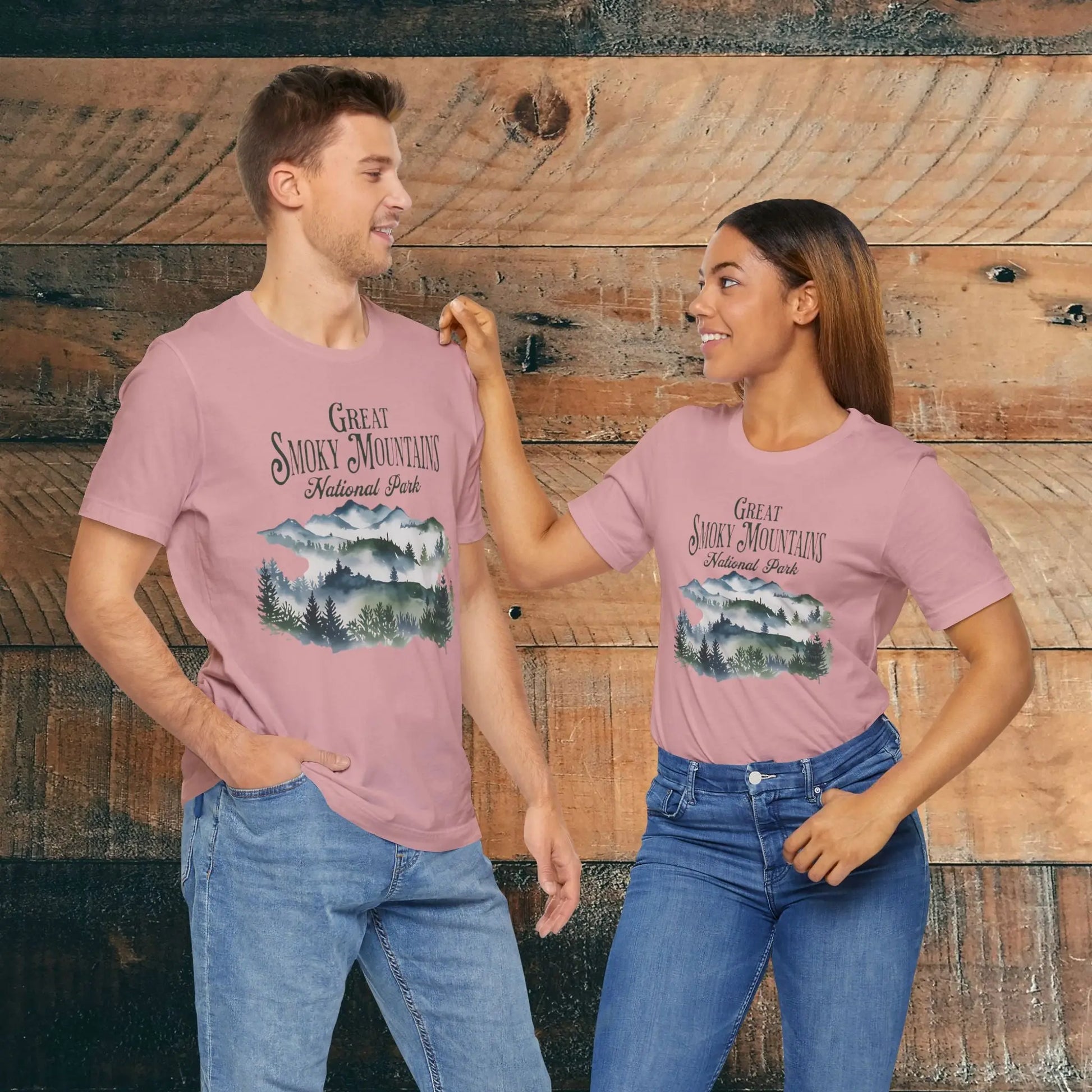 Great Smoky Mountains National Park Unisex Fit Soft T-shirt Watercolor Style Nature Tee - Park Service Apparel