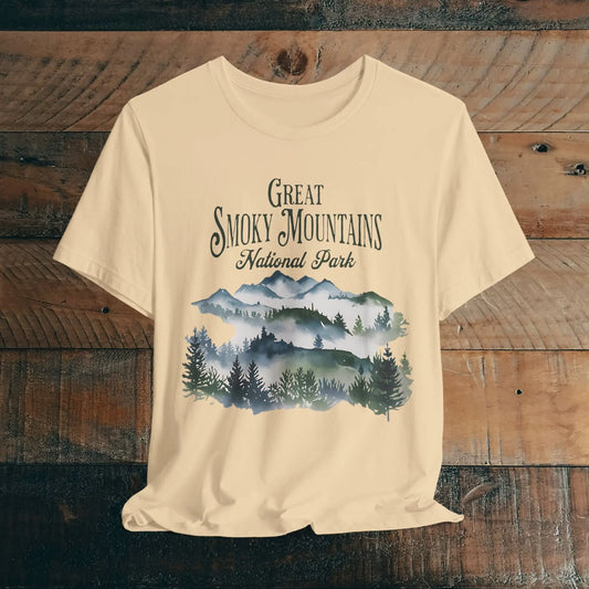 Great Smoky Mountains National Park Unisex Fit Soft T-shirt Watercolor Style Nature Tee - Park Service Apparel
