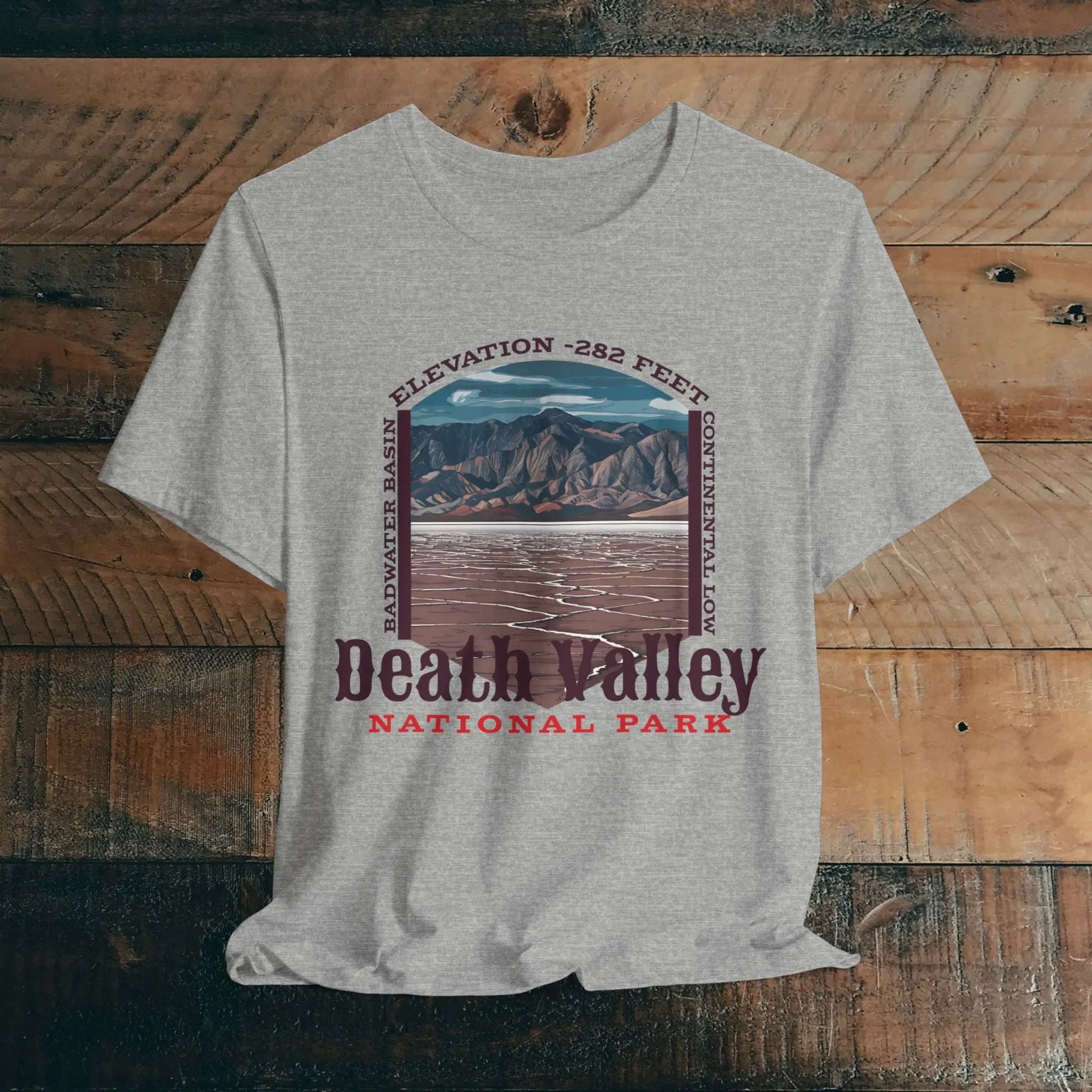 Death Valley National Park Unisex Jersey Tee Airlume Cotton Badwater Basin - Park Service Apparel