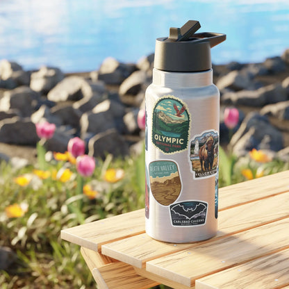 Personalized Nature/National Parks  Sticker Style Insulated Water Bottle Tumbler 32oz Customize - Park Service Apparel