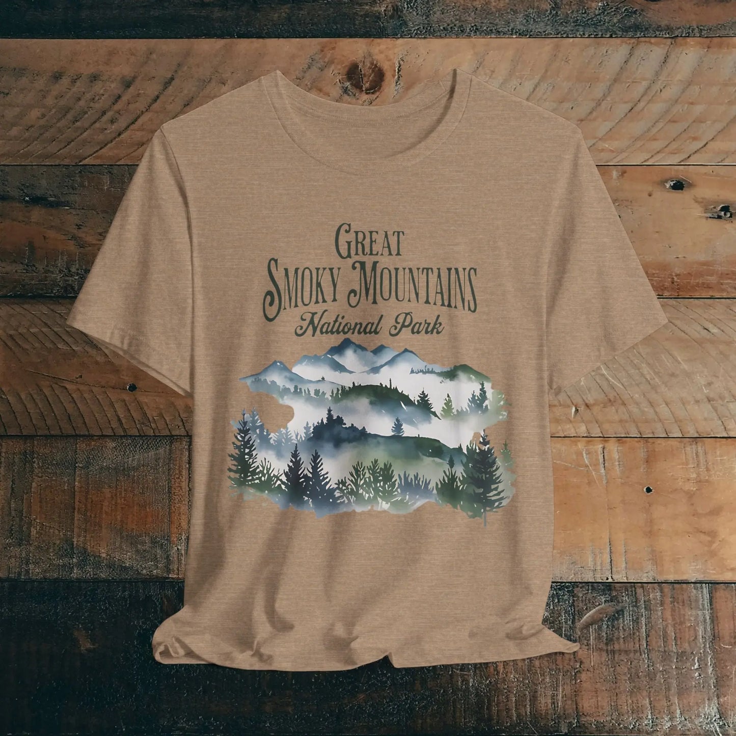 Great Smoky Mountains National Park Unisex Fit Soft T-shirt Watercolor Style Nature Tee - Park Service Apparel