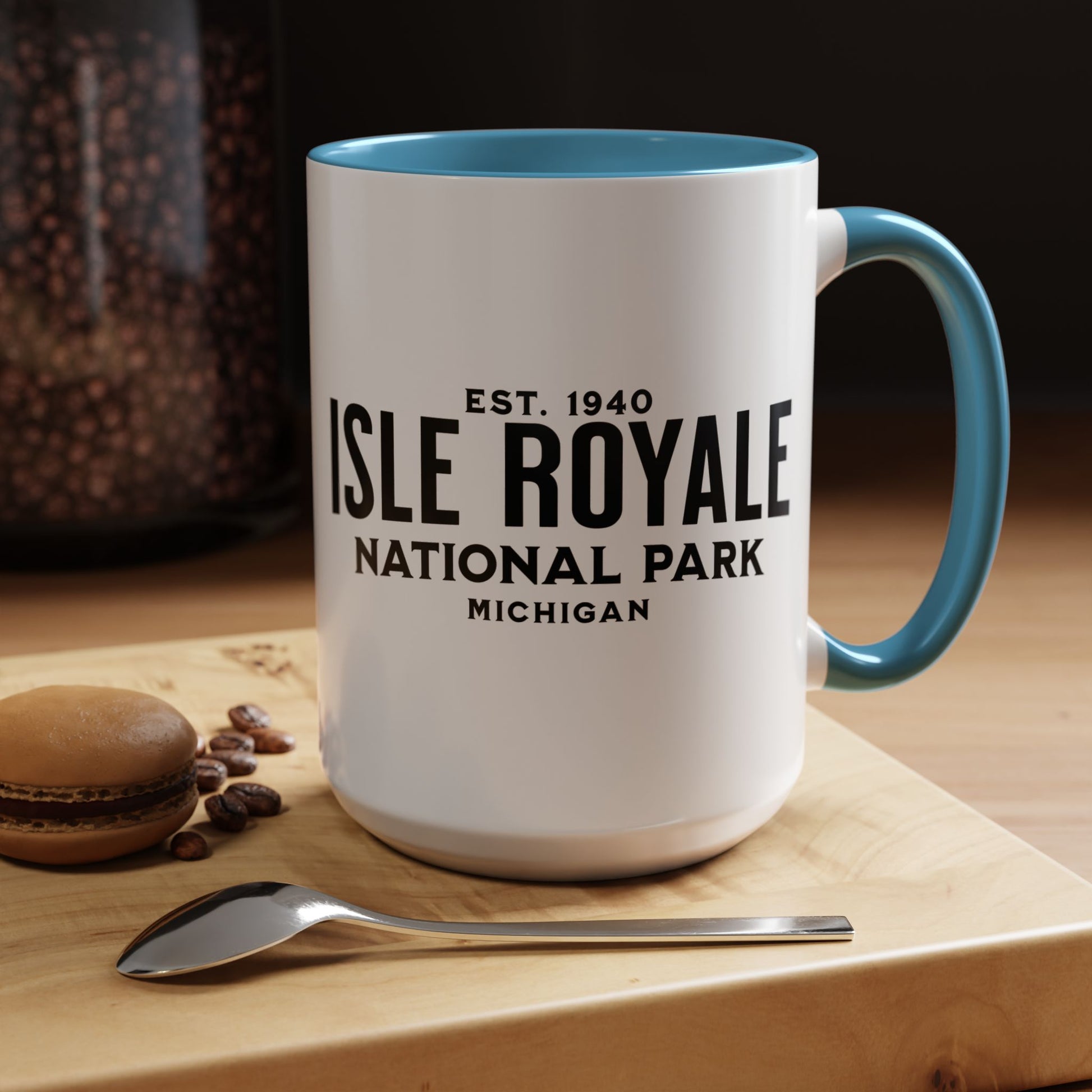 Isle Royal National Park Accent Coffee Mug 11oz 15oz Wolf Blue Black Pink Red Outdoor Inspired Printify