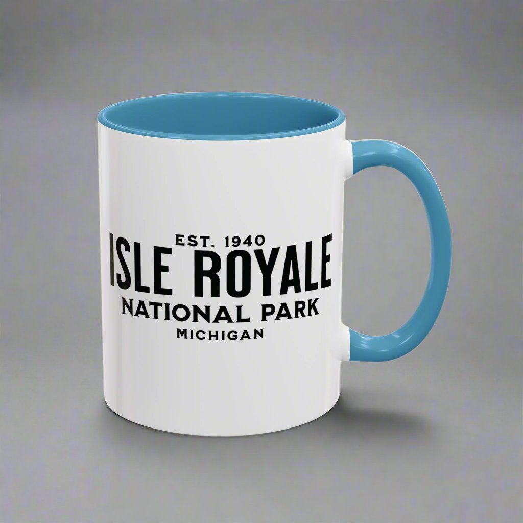 Isle Royal National Park Accent Coffee Mug 11oz 15oz Wolf Blue Black Pink Red Outdoor Inspired Printify