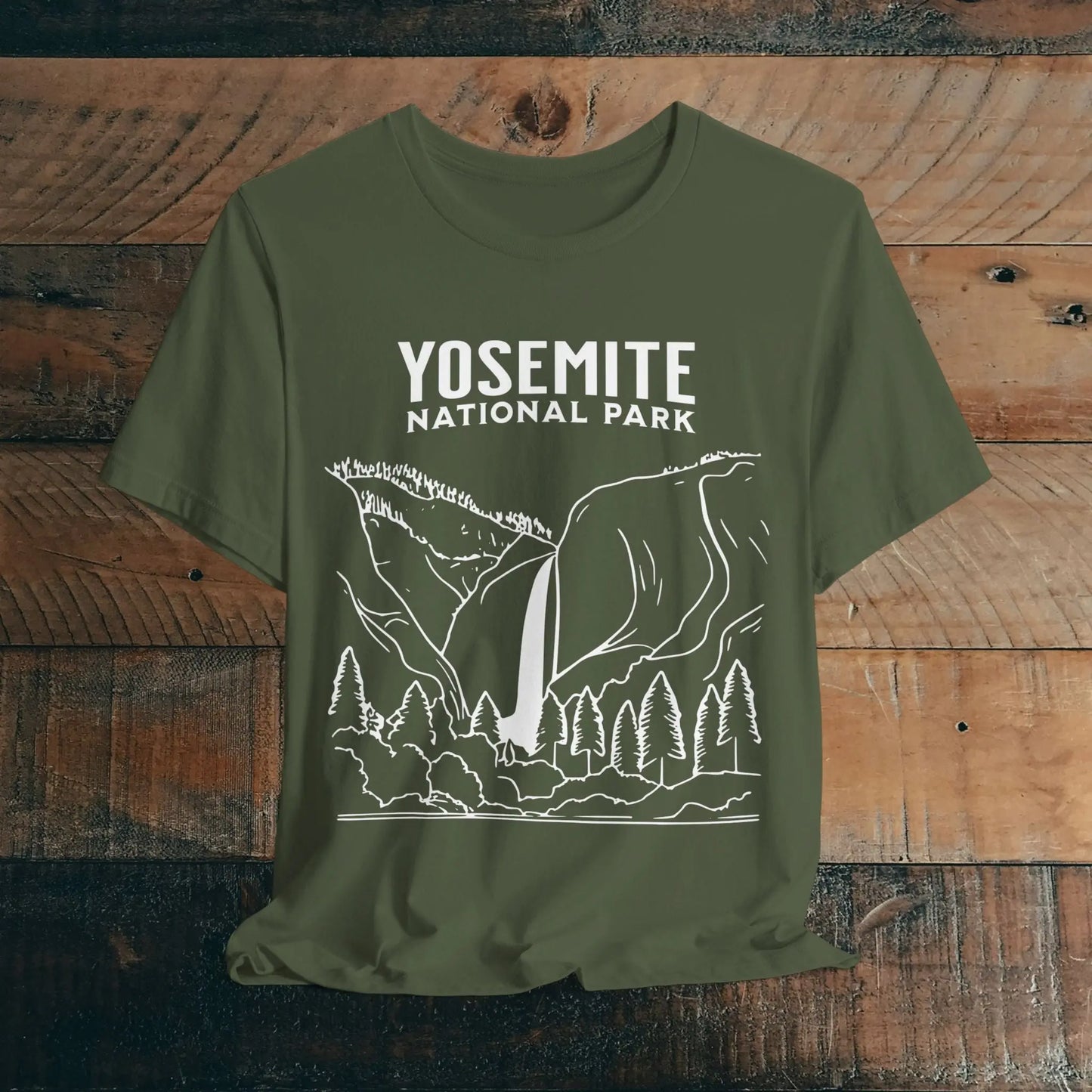 Yosemite National Park Falls Minimalist Art Unisex T-Shirt - Park Service Apparel
