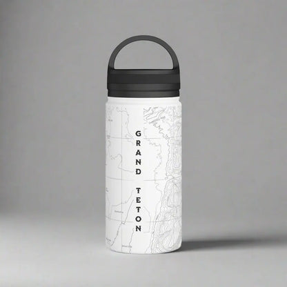 Grand Teton National Park Topographic Stainless Steel Water Bottle Handle Lid - Park Service Apparel