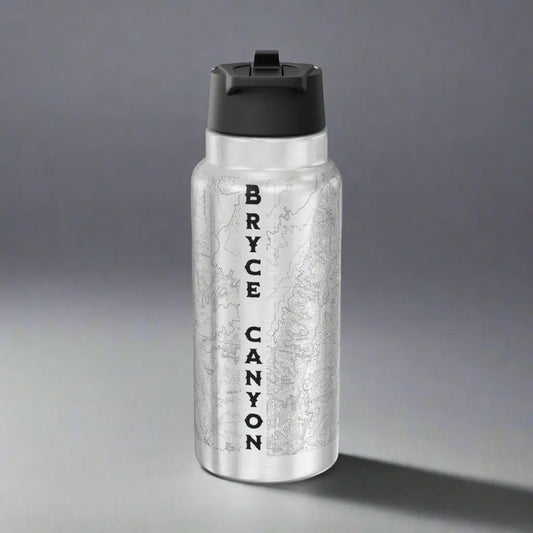 Bryce Canyon National Park Topographic Insulated Water Bottle Tumbler 32oz USGS Map Print - Park Service Apparel