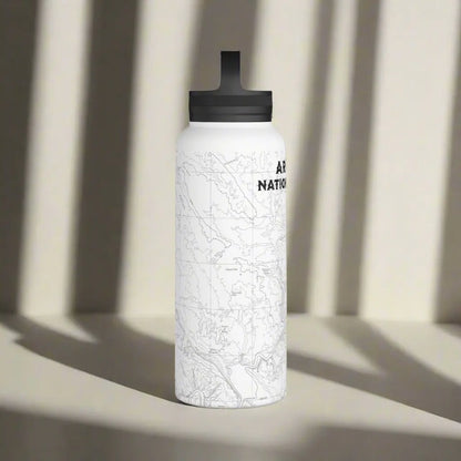 Arches National Park Topographic Stainless Steel Water Bottle Handle Lid Moab Utah Outdoors On the Go Tumbler - Park Service Apparel