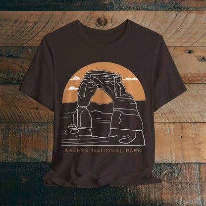 Arches National Park Unisex Fit Soft T-Shirt Delicate Arch Sunset - Park Service Apparel