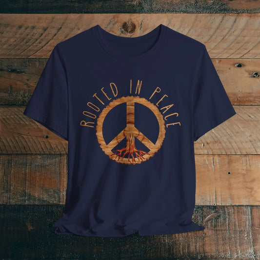 Rooted In Peace Rustic Wood Look  Unisex Fit Short Sleeve T-Shirt Tree Roots - Park Service Apparel