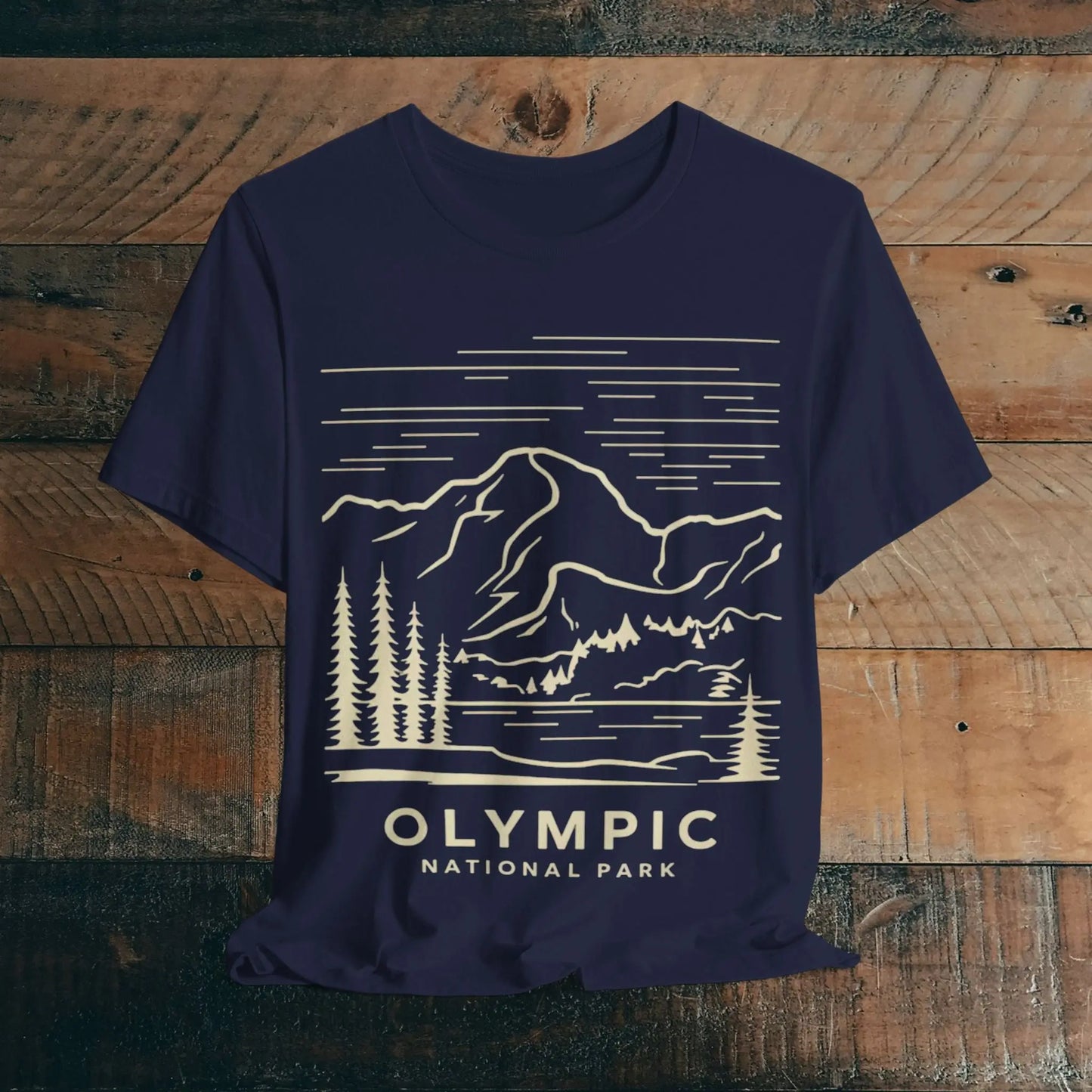 Olympic National Park Unisex Fit Soft T-Shirt Coastal Mountain Art - Park Service Apparel