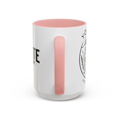 Yosemite National Park Line Art Accent Coffee Mug 11oz 15oz Blue Black Pink Red - Park Service Apparel