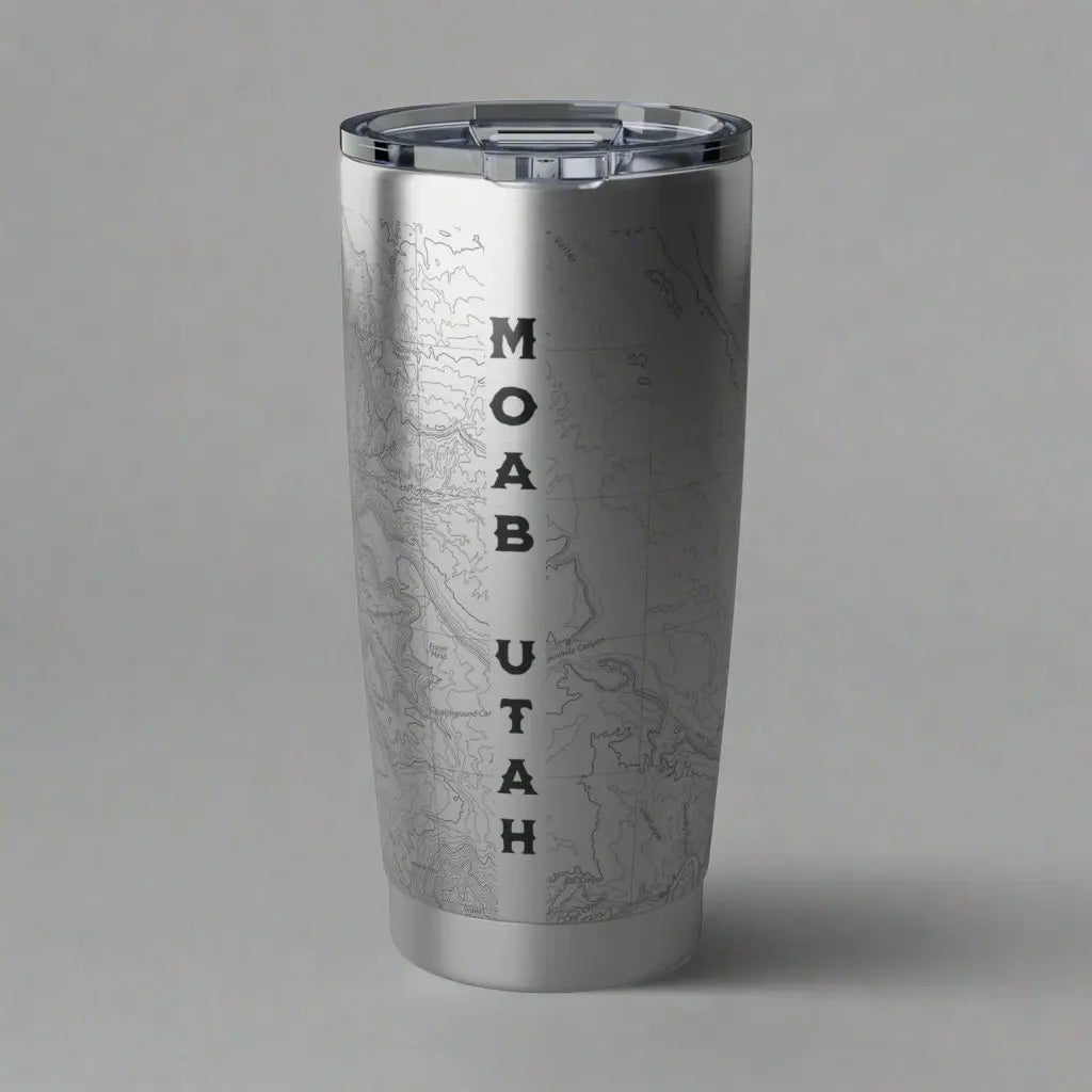 Arches National Park Topographic Tumbler 20oz USGS Map Print Moab Utah - Park Service Apparel