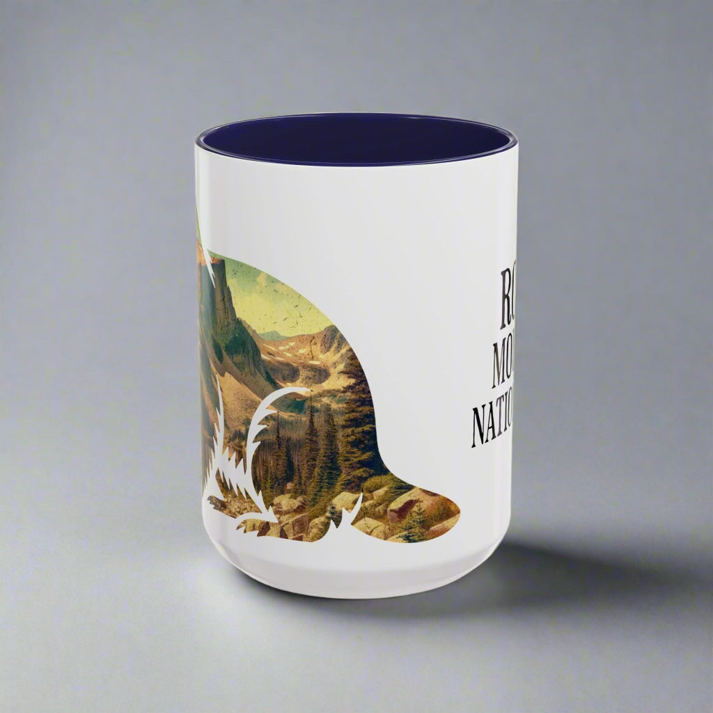 Rocky Mountain National Park Marmot Colored Coffee Mug 11oz 15oz Colorado Coffee Cup Light Blue, Navy, Black, Pink, Red Printify