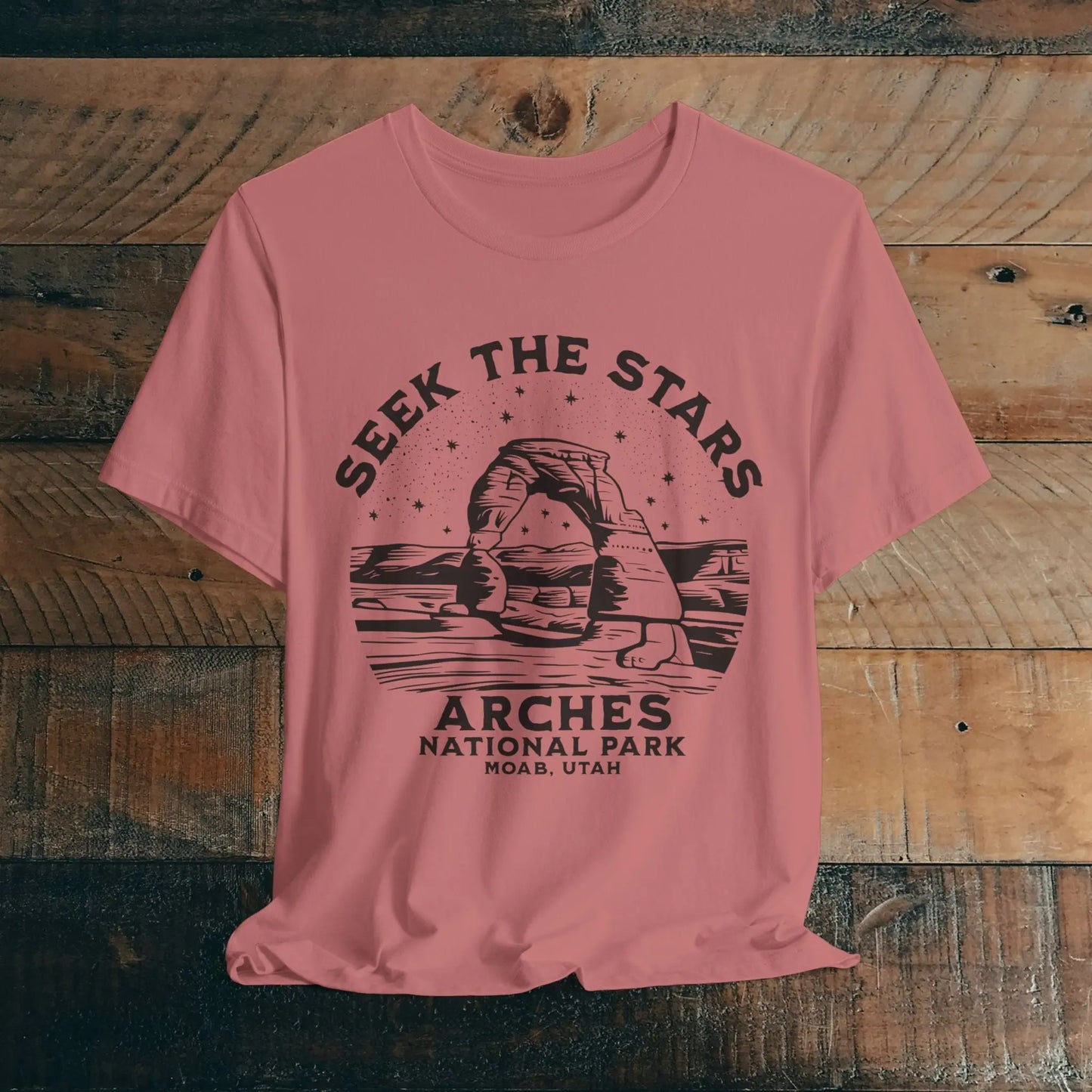 Arches National Park Unisex Fit Short Sleeve Tee Seek The Stars - Park Service Apparel