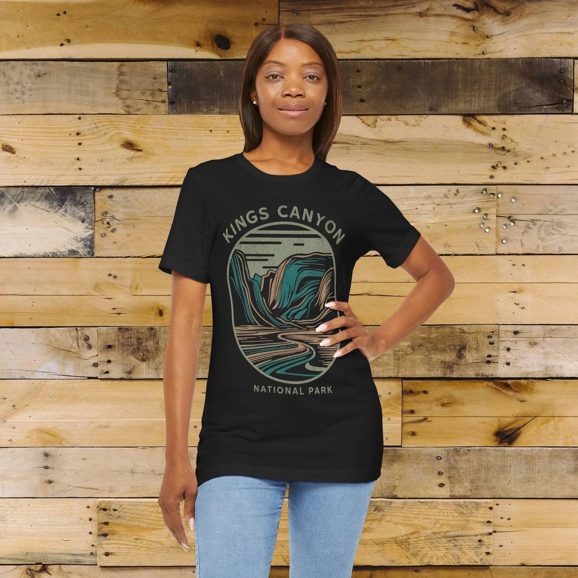 Kings Canyon National Park Unisex Fit Soft T-Shirt  Line Art - Park Service Apparel