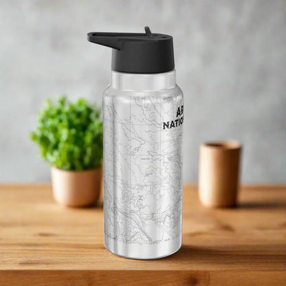 Arches National Park Topographic Insulated Water Bottle Tumbler 32oz Moab Utah USGS Map Print - Park Service Apparel
