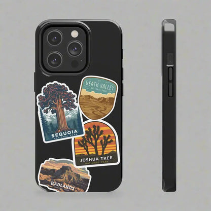 Custom National Park Sticker Style Printed Phone Case Personalize Your Phone Protector (iPhone 7-15) (Galaxy 21-24) - Park Service Apparel