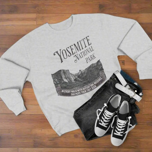 Yosemite National Park Unisex Fit Crewneck Sweatshirt John Muir Quote - Park Service Apparel