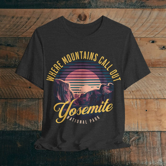 Yosemite National Park Unisex T-Shirt California Retro Mountains Call Out - Park Service Apparel