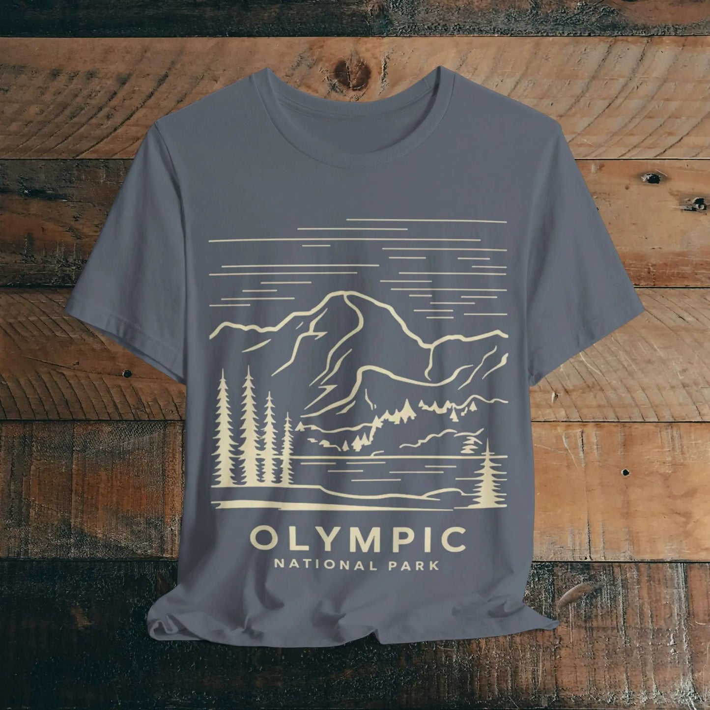 Olympic National Park Unisex Fit Soft T-Shirt Coastal Mountain Art - Park Service Apparel