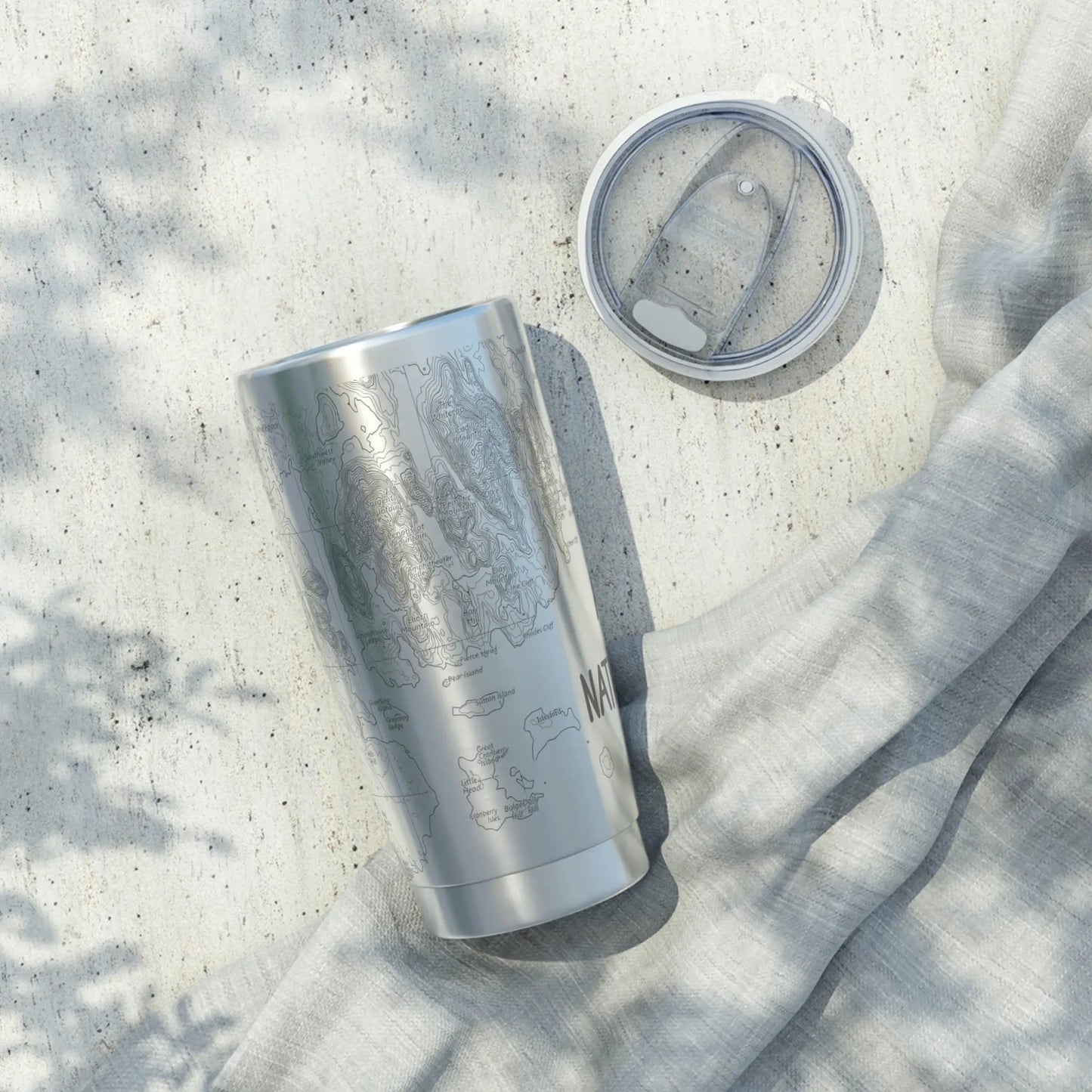 Acadia National Park Topographic Tumbler 20oz  Spill Resistant Lid Coastal Maine - Park Service Apparel