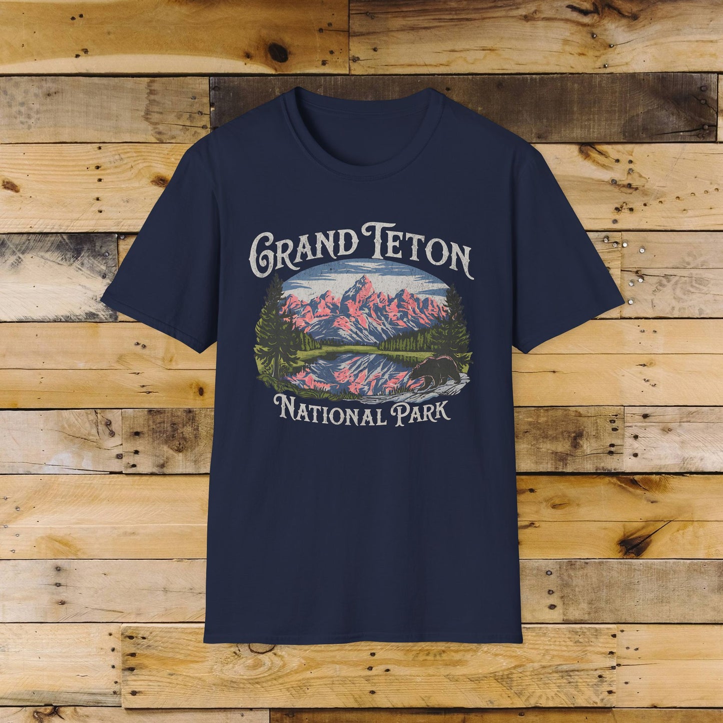 Grand Teton National Park Unisex Fit Soft Vintage T-Shirt Printify