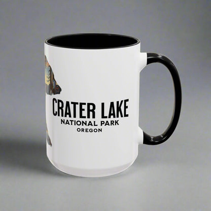 Crater Lake Accent Coffee Mug 11oz 15oz National Park Oregon Blue Black Pink Red Outdoor Inspired Printify