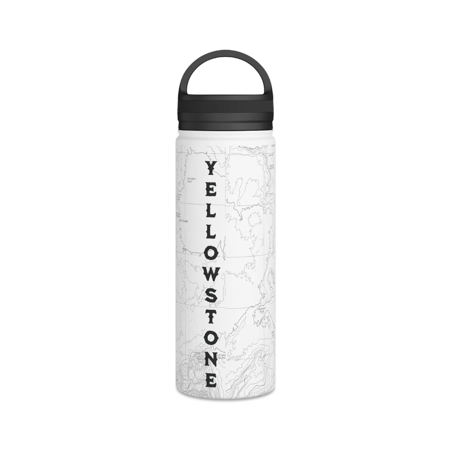 Yellowstone National Park Topographic Stainless Steel Water Bottle (3 Lid Options, 3 sizes) - Park Service Apparel