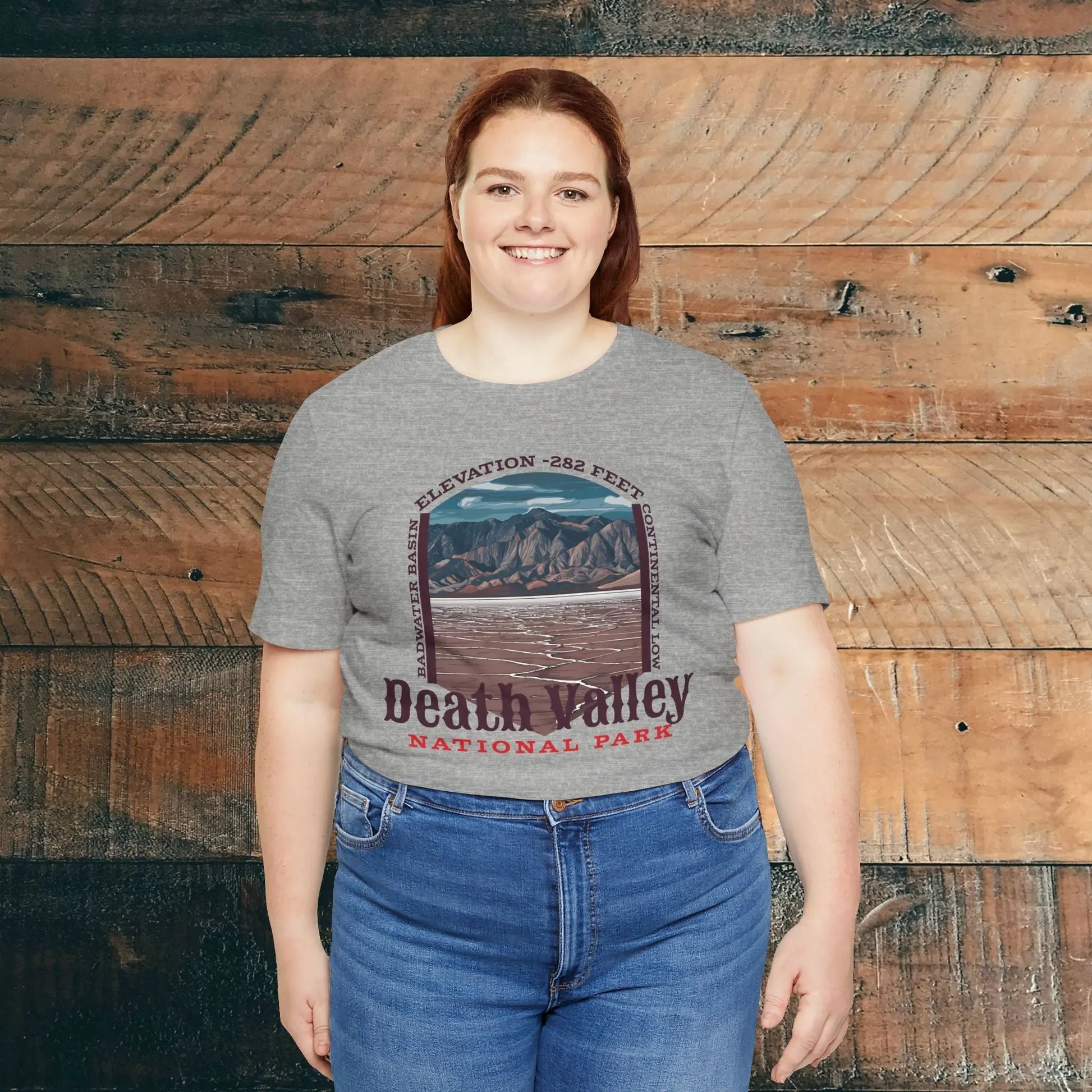 Death Valley National Park Unisex Jersey Tee Airlume Cotton Badwater Basin - Park Service Apparel
