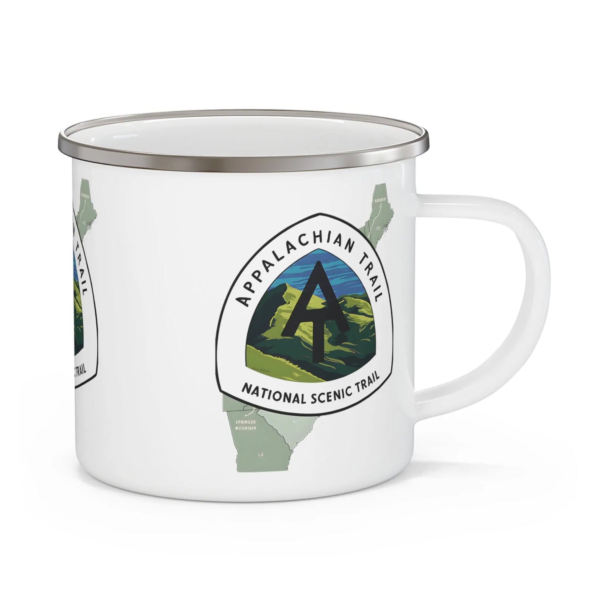 Appalachian Trail Logo Enamel Camping Hike Mug Scenic Map Trail Design - Park Service Apparel