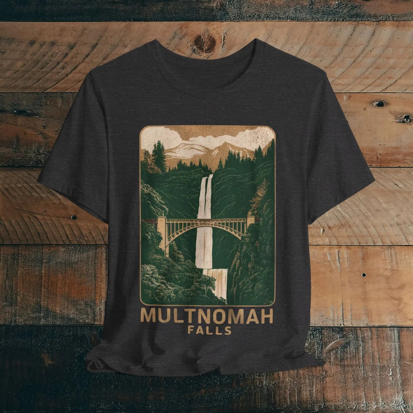 Multnomah Falls Oregon Unisex Fit Soft T-shirt Columbia River Gorge - Park Service Apparel