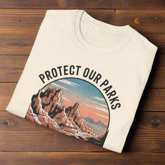 Vintage  Badlands Protect Our Parks Unisex Fit Soft T-Shirt Printify