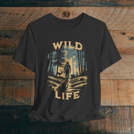 Wild Life Hike Unisex Fit Soft T-shirt Backpacker Hiker Outdoor Nature Tee - Park Service Apparel