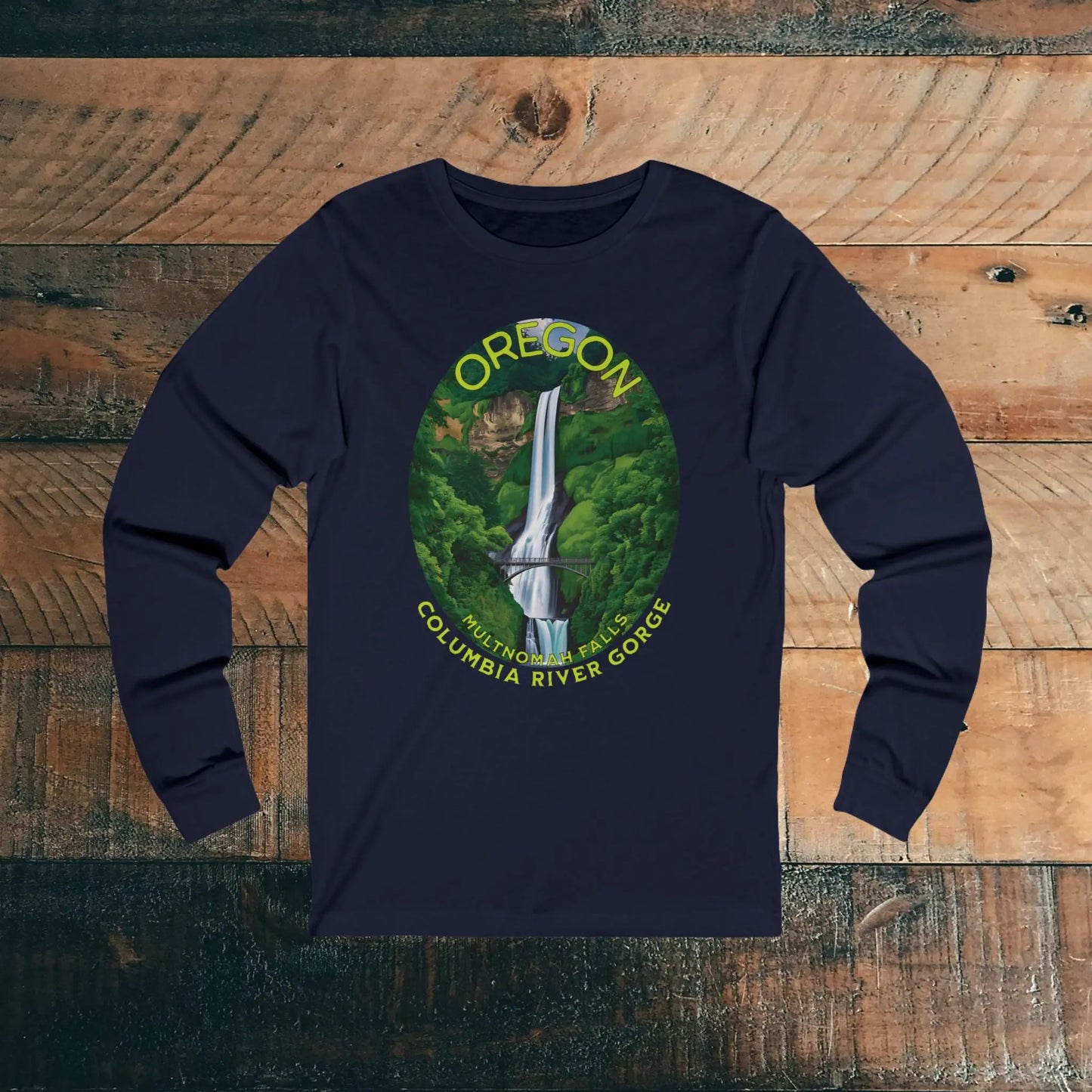 Multnomah Falls Unisex Fit Long Sleeve T-shirt Oregon - Park Service Apparel