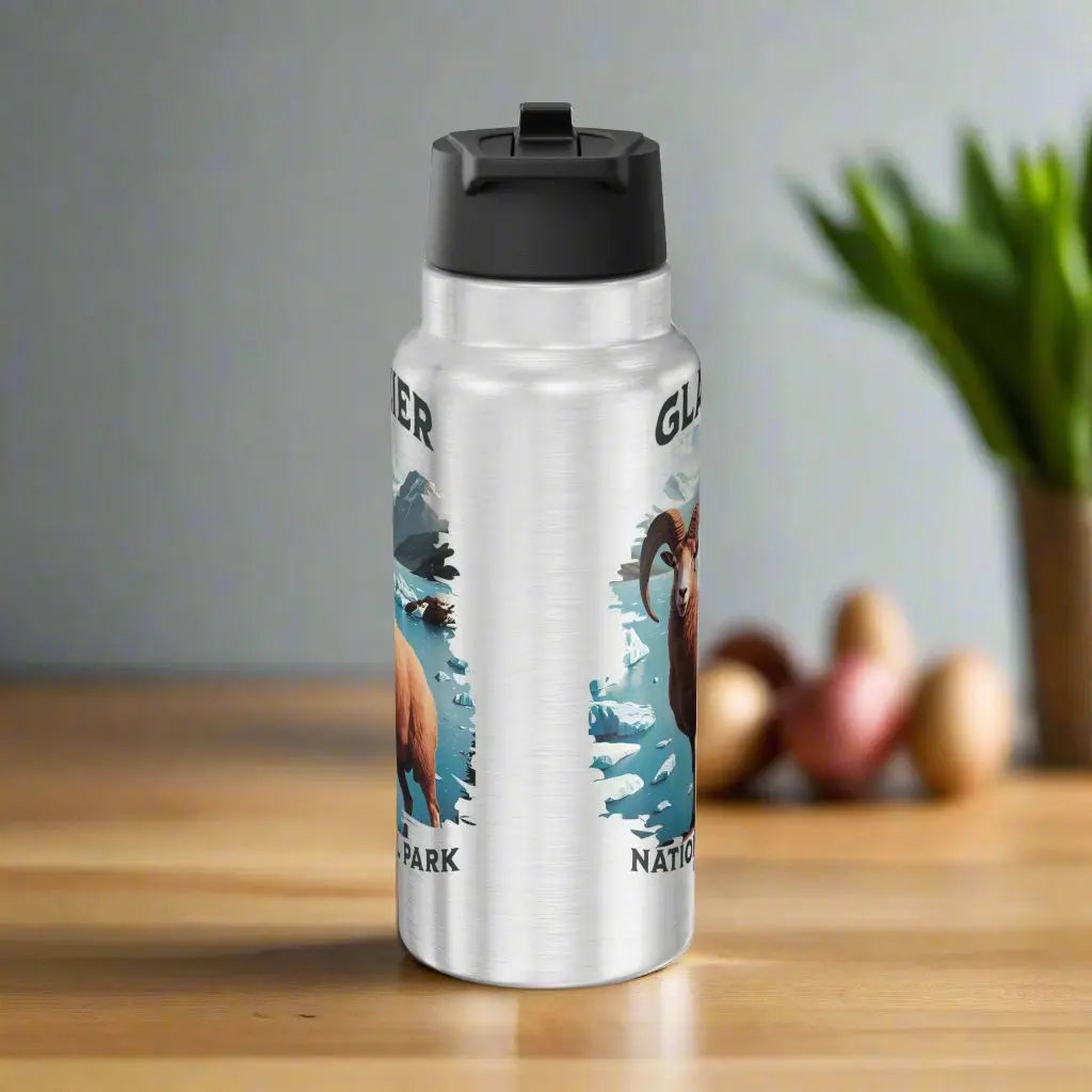 Glacier National Park Insulated Water Bottle Tumbler 32oz Big Horned Sheep - Park Service Apparel