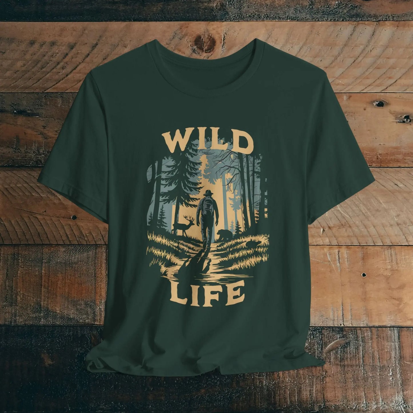 Wild Life Hike Unisex Fit Soft T-shirt Backpacker Hiker Outdoor Nature Tee - Park Service Apparel
