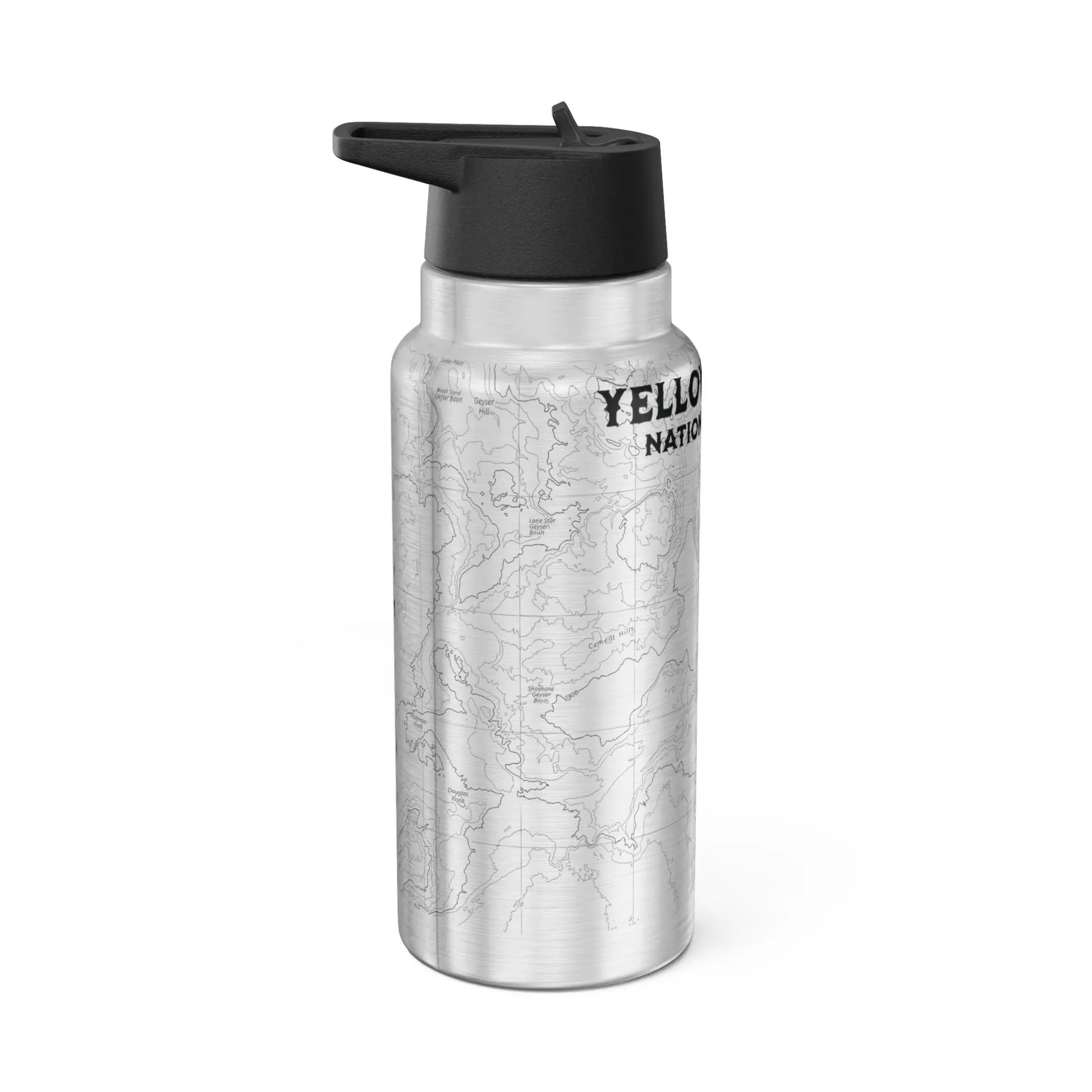 Yellowstone National Park Topographic Insulated Water Bottle Tumbler 32oz - Park Service Apparel