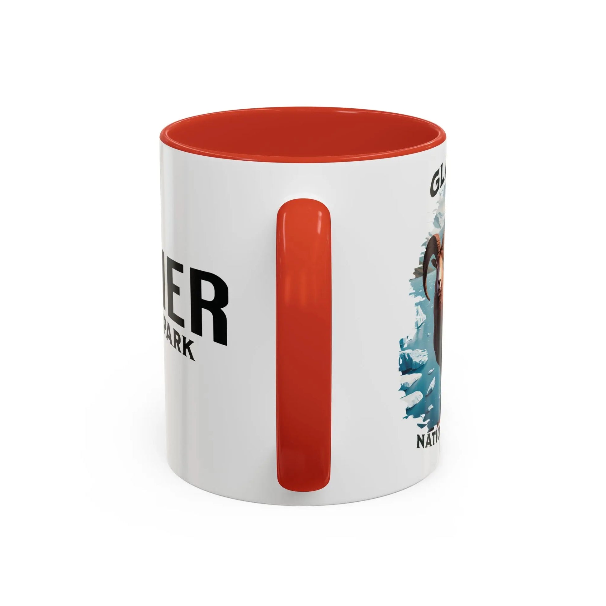 Glacier National Park Big Horned Sheep Accent Coffee Mug 11oz 15oz Blue Black Pink Red - Park Service Apparel