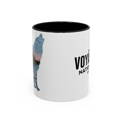 Voyageurs National Park Accent Coffee Mug 11oz 15oz Minnesota Wolf Blue Black Pink Red Outdoor Inspired Printify
