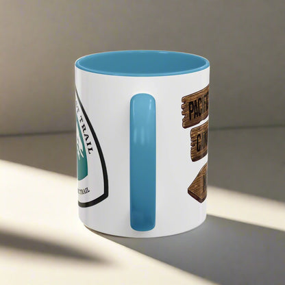 Pacific Crest Trail Accent Coffee Mug 11oz 15oz National Scenic PCT Wood Mile Sign Printify