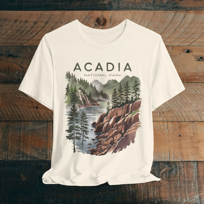 Acadia National Park Unisex Fit Soft T-Shirt Coastal Art - Park Service Apparel