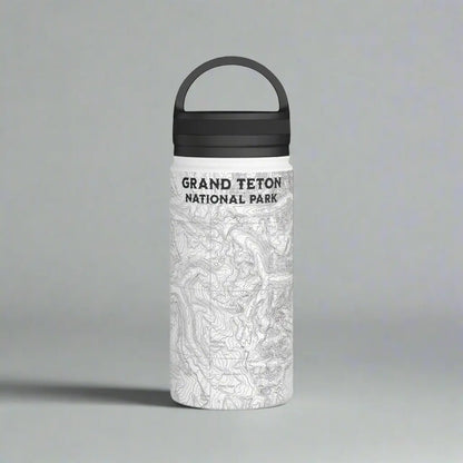 Grand Teton National Park Topographic Stainless Steel Water Bottle Handle Lid - Park Service Apparel