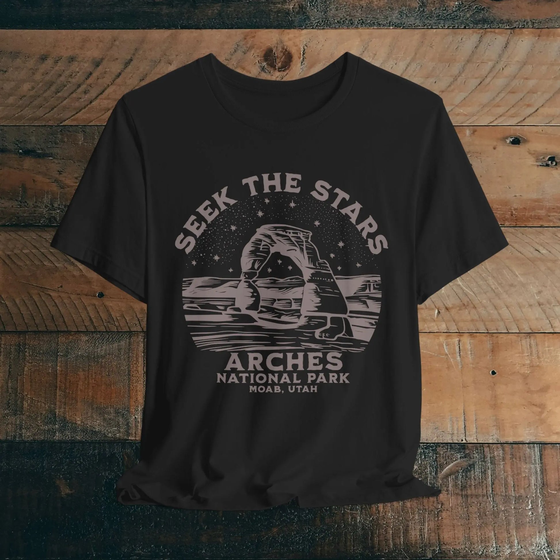 Arches National Park Unisex Fit Short Sleeve Tee Seek The Stars - Park Service Apparel