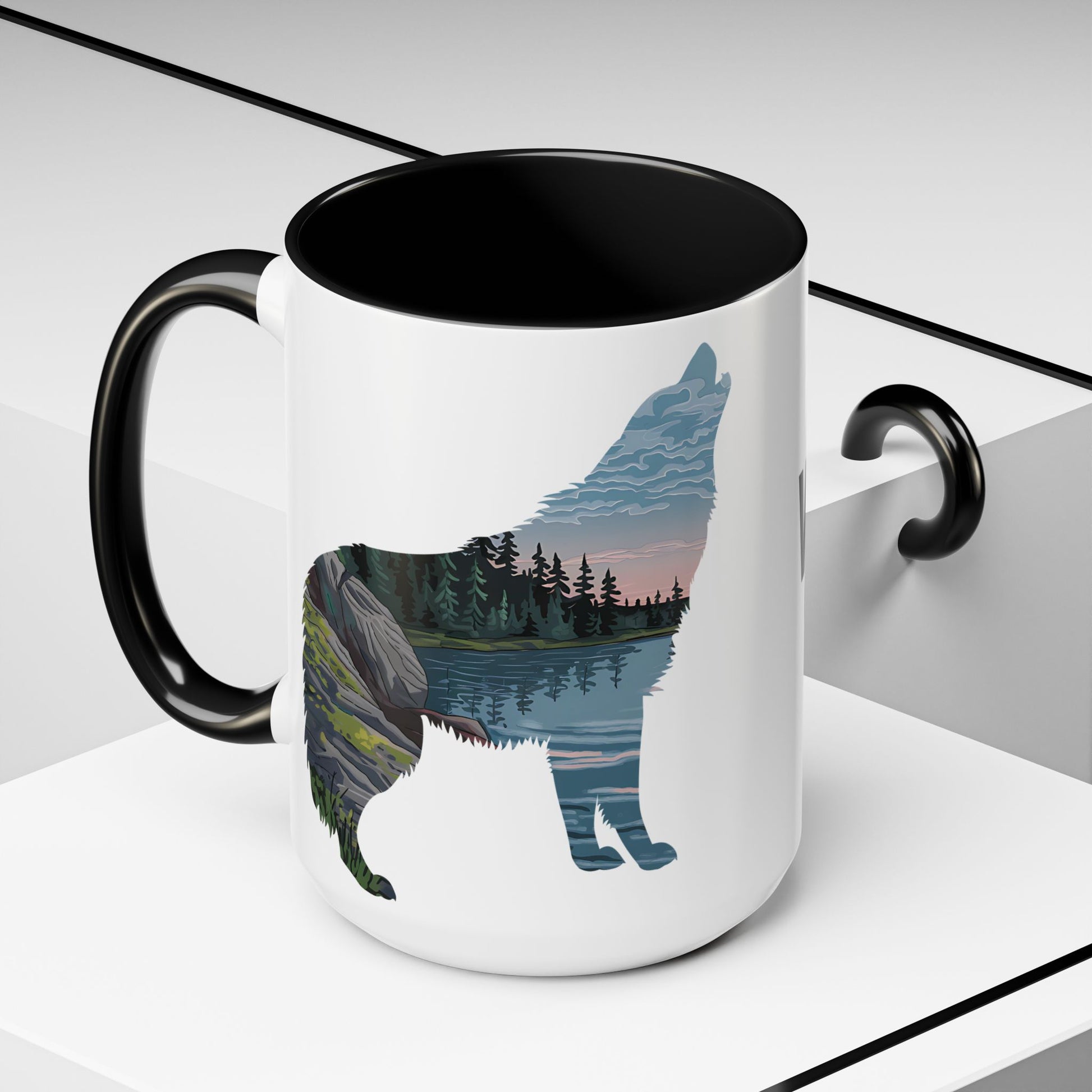 Voyageurs National Park Accent Coffee Mug 11oz 15oz Minnesota Wolf Blue Black Pink Red Outdoor Inspired Printify