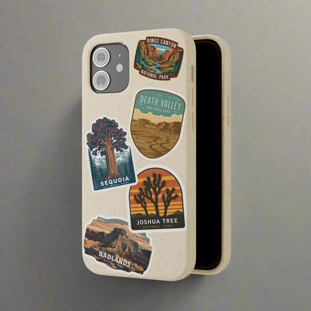 Biodegradable Custom National Park Sticker Style Printed Phone Case Personalize Your Phone Protector (iPhone 11-15) (Galaxy 20-22) - Park Service Apparel