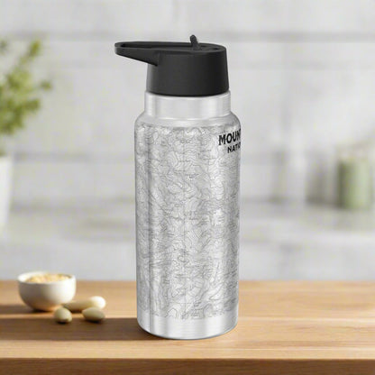 Mount Rainier Topographic Insulated Water Bottle Tumbler 32oz Printify