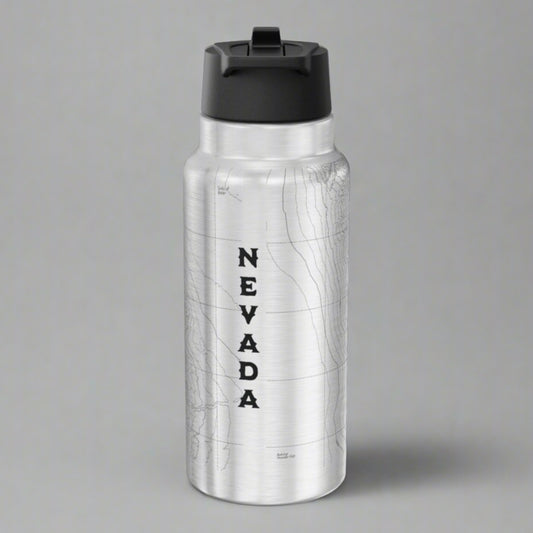 Great Basin National Park Topographic Insulated Water Bottle Tumbler 32oz Real USGS Topo Map Printify